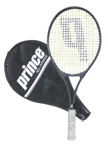 Bobby Riggs 2x Signed Match Used Penn Prince Pro Oversize Racket & Cover BAS