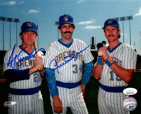 Brewers HOF'ers ROLLIE FINGERS & TED SIMMONS Dual Signed 8x10 Photo AUTO - JSA
