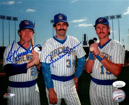 Brewers HOF'ers ROLLIE FINGERS & TED SIMMONS Dual Signed 8x10 Photo AUTO - JSA