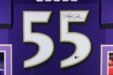 TERRELL SUGGS (Ravens purple SKYLINE) Signed Autographed Framed Jersey Beckett