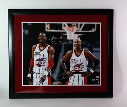 Hakeem Olajuwon & Clyde Drexler Rockets Autographed 16x20 Photo Fanatics COA