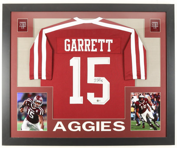 Myles Garrett Signed Texas A & M Aggies 35"x 43" Framed Jersey (Beckett) Def End