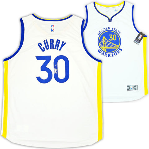 WARRIORS STEPHEN CURRY AUTOGRAPHED WHITE FANATICS JERSEY SIZE XL BECKETT 215826