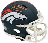 Russell Wilson Signed Broncos Flat Matte Black Speed Mini Helmet Fanatics Holo