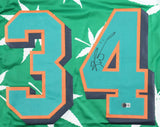 Ricky Williams Signed Miami Dolphins Weed Print Jersey (Beckett) Pro Bowl R.B.