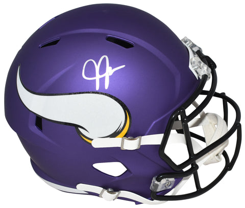 JUSTIN JEFFERSON AUTOGRAPHED MINNESOTA VIKINGS FULL SIZE SPEED HELMET BECKETT