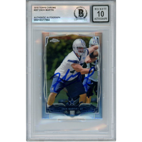 Zack Martin Autographed/Signed 2014 Topps Chrome Trading Card Slab Beckett 53174