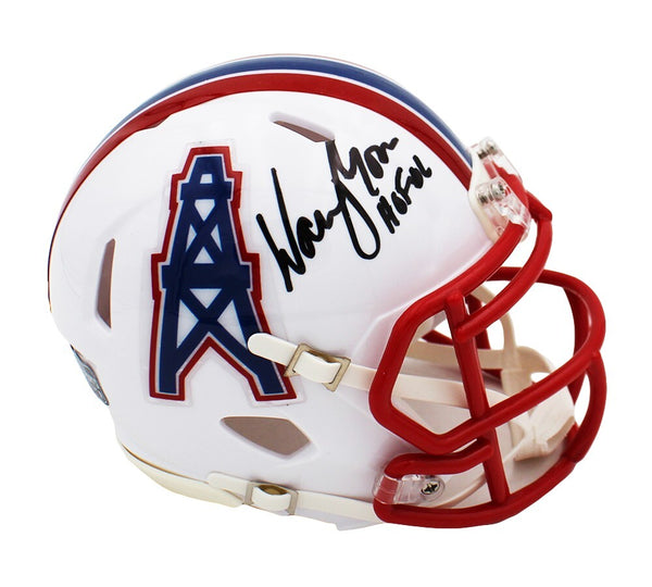 Warren Moon Signed Houston Oilers Speed TB White NFL Mini Helmet - HOF '06
