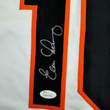 Framed Signed Evan Longoria 35x39 San Francisco White Jersey JSA COA