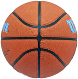 JA MORANT AUTOGRAPHED COMPOSITE LEATHER GRIZZLIES LOGO BASKETBALL BECKETT 218618