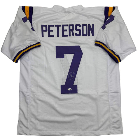 Autographed/Signed Patrick Peterson LSU White College Football Jersey JSA COA