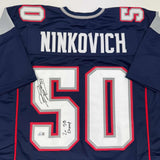 Autographed/Signed Rob Ninkovich "2x SB Champ" Blue Jersey Beckett BAS COA