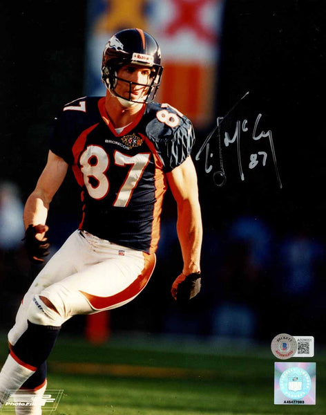 Ed McCaffrey Autographed Denver Broncos 8x10 Photo Beckett 51079