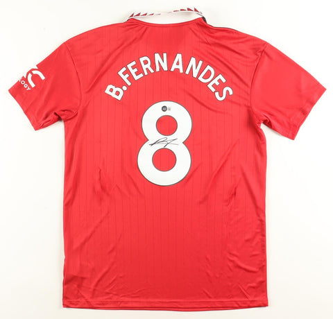 Bruno Fernandes Signed Manchester United Adidas Soccer Jersey (Beckett)