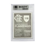 Pele & Zico Dual Signed 2019 Panini Flamengo 100 Anos History Pele #118 - BGS 6