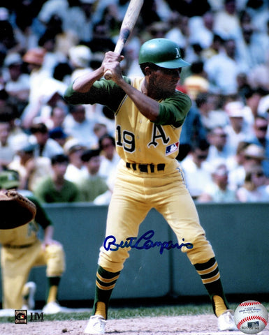 Oak Athletics WS Champ BERT CAMPANERIS Signed 8x10 Action photo #2 AUTO