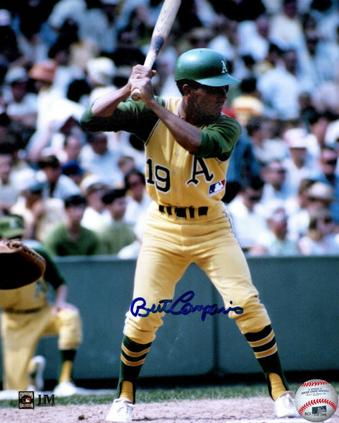 Oak Athletics WS Champ BERT CAMPANERIS Signed 8x10 Action photo #2 AUTO