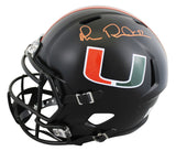 Miami Michael Irvin Signed Twice Alt Black F/S Speed Rep Helmet BAS #BW38853