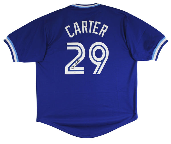 Joe Carter Authentic Signed Blue Pro Style Jersey Autographed JSA