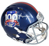 Malik Nabers Autographed Giants 100 Seasons Logo Speed Authentic Helmet Fanatics