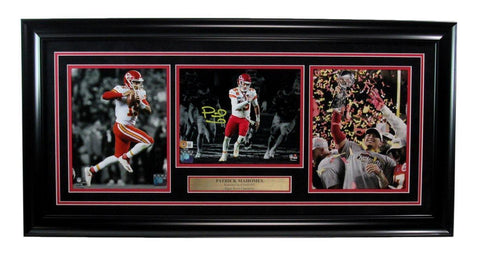 Patrick Mahomes Signed 8x10 Photo Collage KC Chiefs Framed Beckett 187256