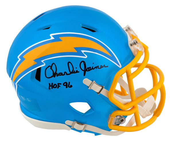 Charlie Joiner Signed Chargers FLASH Riddell Speed Mini Helmet w/HOF'96 - SS COA