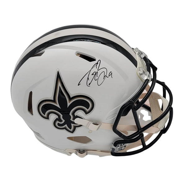 Drew Brees Signed New Orleans Saints Matte Flat White Authentic Helmet Beckett