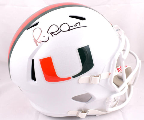 Michael Irvin Autographed Miami Hurricanes F/S Speed Helmet-Beckett W Hologram