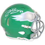 Zack Baun Autographed Philadelphia Eagles Kelly Mini Helmet Beckett WIT 52883