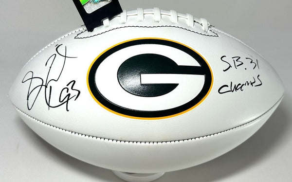 Packers GILBERT BROWN Signed Wilson White Panel GB LOGO Football AUTO - BAS