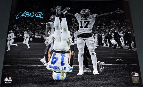 AMON-RA ST BROWN AUTOGRAPHED DETROIT LIONS HEADSTAND 16x20 PHOTO BECKETT