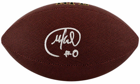 Mike Sainristil Signed Wilson Super Grip Full Size NFL Football -(SCHWARTZ COA)