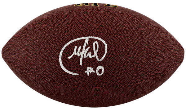 Mike Sainristil Signed Wilson Super Grip Full Size NFL Football -(SCHWARTZ COA)