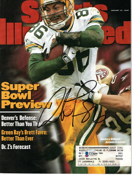 Antonio Freeman Autographed Green Bay Packers Sports Illustrated Beckett