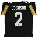 Iowa Kaleb Johnson Authentic Signed Black Pro Style Jersey BAS Witnessed