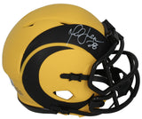 Marshall Faulk Autographed Los Angeles Rams RAVE Mini Speed Helmet Beckett