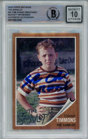Shane Obexzinski Signed The Sandlot Topps Archive Beckett Auto 10 40701