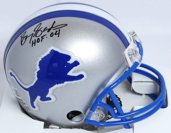autograph football helmet Barry Sanders Autographed Lions 83-02 Mini Helmet w/HOF-Beckett W Holo – Super Sports Center
