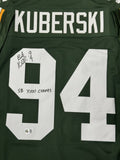 BOB KUBERSKI Signed Replica Green Packers Jersey w/ "SB XXXI Champs" - BAS