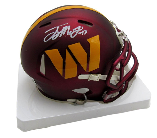 Terry McLaurin Autographed/Signed Commanders Mini Helmet Beckett Witness 200073