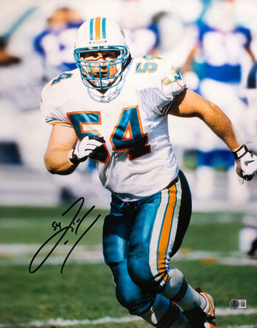 Zach Thomas Signed Miami Dolphins 16x20 Photo (Beckett) 7xPro Bowl Linebacker
