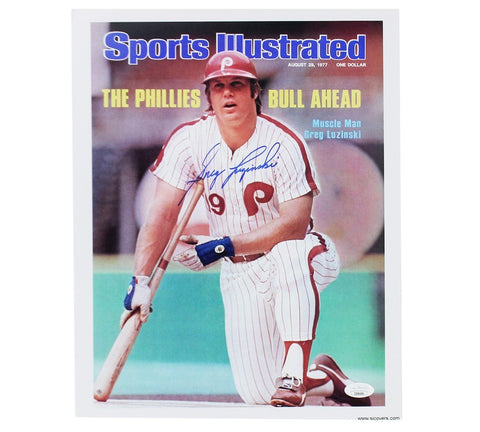 Greg Luzinski Signed Philadelphia Phillies Unframed 11x14 SI Print Magazine Cove