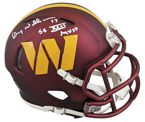 Commanders Doug Williams "SB XXII MVP" Signed Speed Mini Helmet BAS Witnessed