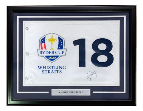 Xander Schauffele Signed Framed 2020 Ryder Cup Golf Flag JSA