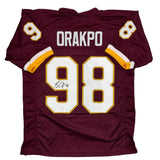 Autographed/Signed Brian Orakpo Washington Burgundy Football Jersey JSA COA