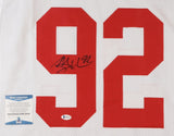 Michael Strahan New York Giants Signed Jersey (Beckett COA) 7xAll Pro Def.End