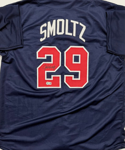 JOHN SMOLTZ - Atlanta Braves - Signed Custom Replica Blue Jersey AUTO - BAS