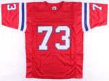 John Hannah Signed Patriots Jersey Inscribed HOF 91 (JSA COA) New England 73-85