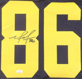 Mario Manningham Signed Michigan Wolverines Jersey (JSA) New York Giants W.R.
