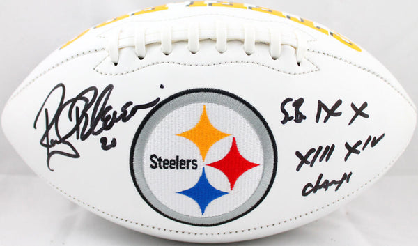 Rocky Bleier Signed Pittsburgh Steelers Logo Football w/SB Champs-Beckett W Holo